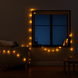 Новогодняя комнатная гирлянда нить 6 м 50 LED черный провод Желтый W50LED6MBY фото 4