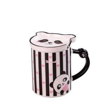 Чашка порцелянова The Panda 350мл з блюдцем та ложкою Смужка HPCY8369ST HPCY8369ST фото