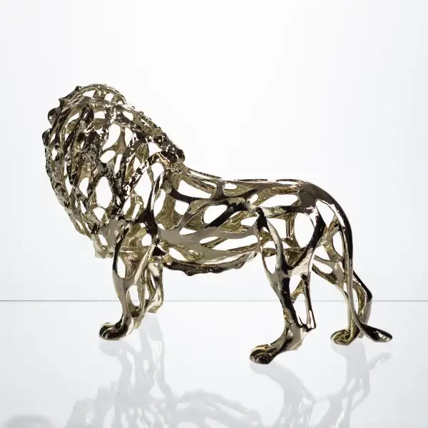 Декоративная фигурка Lion 29х11х20 см металлическая Yiwu Сріблястий HP-7-14 фото