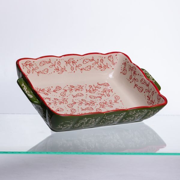 Форма для запекания Vintage 28&times;17&times;5 (см) прямоугольная форма для выпекания в духовке с ручками Зеленая HM05-10 HM05-10 фото