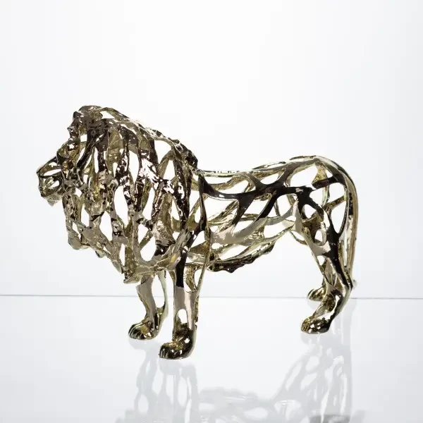 Декоративная фигурка Lion 29х11х20 см металлическая Yiwu Сріблястий HP-7-14 фото