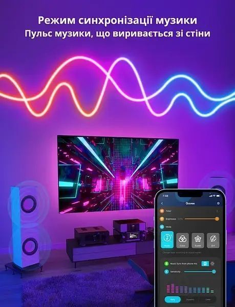 Умная гибкая LED Neon RGB лента-шланг 2 метров от USB управление режимами с телефона,Bluetooth приложение,пульт Jam12-24 фото