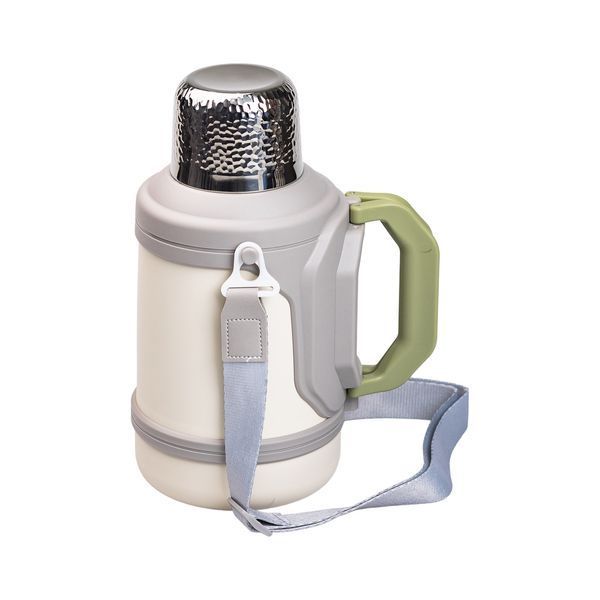 Термос Vacuum Cup 1.5 литра с ремешком и складной ручкой белый HP-14-21W HP-14-21W фото