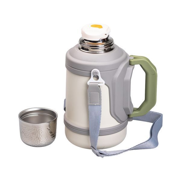 Термос Vacuum Cup 1.5 литра с ремешком и складной ручкой белый HP-14-21W HP-14-21W фото
