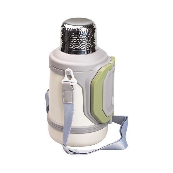 Термос Vacuum Cup 1.5 литра с ремешком и складной ручкой белый HP-14-21W HP-14-21W фото