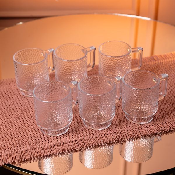Набір чашок 6 шт для чаю та кави Goblet по 300 (мл) кружки скляні HP-19-L8 HP-19-L8 фото