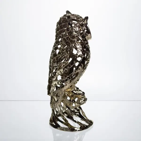 Декоративная фигурка Eagle-owl 12х11х28 см металлическая Yiwu Сріблястий HP-7-15 фото