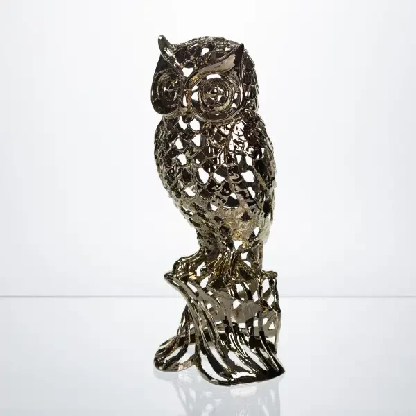 Декоративная фигурка Eagle-owl 12х11х28 см металлическая Yiwu Сріблястий HP-7-15 фото