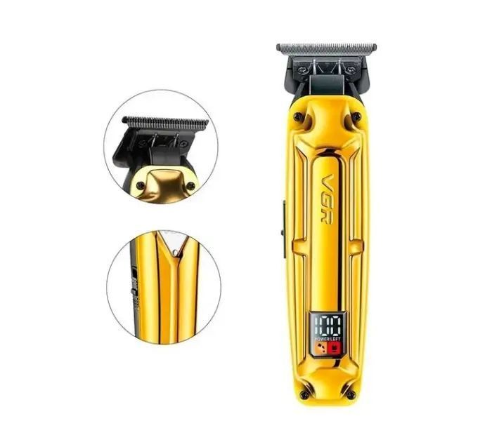 Акумуляторна машинка для стрижки VGR V-904 GOLD, 4 насадки, 2000 mAh, LED дисплей sp9567 фото