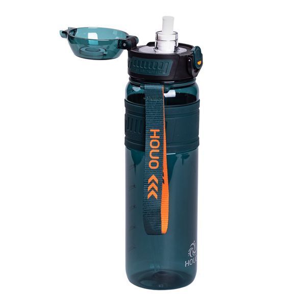 Пляшка для води Houo спортивна 1 літр з фліп кришкою темно-зелена HP-14-33GR HP-14-33GR фото