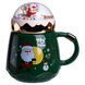 Чашка порцелянова з кришкою Christmas 400 (мл) Зелена Yiwu FM-CS-41A FM-CS-41A фото 1