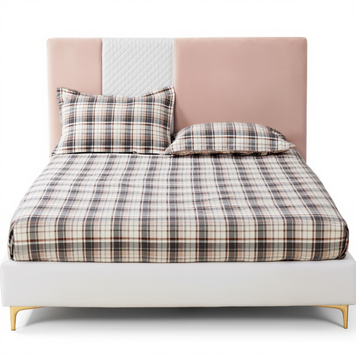 Комплект трикотажний простирадло на резинці 180*200 см з наволочками checkered 004-107-18-48-3-3 004-107-18-48-3-3 фото