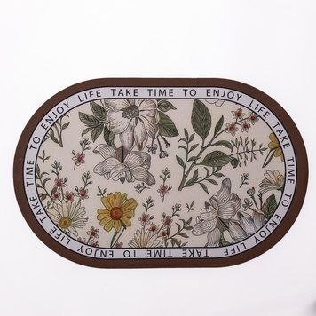 Коврик диатомитовый Floral Oval 58*38 см универсальный овальный HP-42-50 HP-42-50 фото