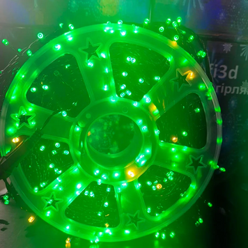 Уличная гирлянда-нить на бобине 50 м, 500 LED, для наружного использования, зелёный свет, чёрный провод 115gua фото