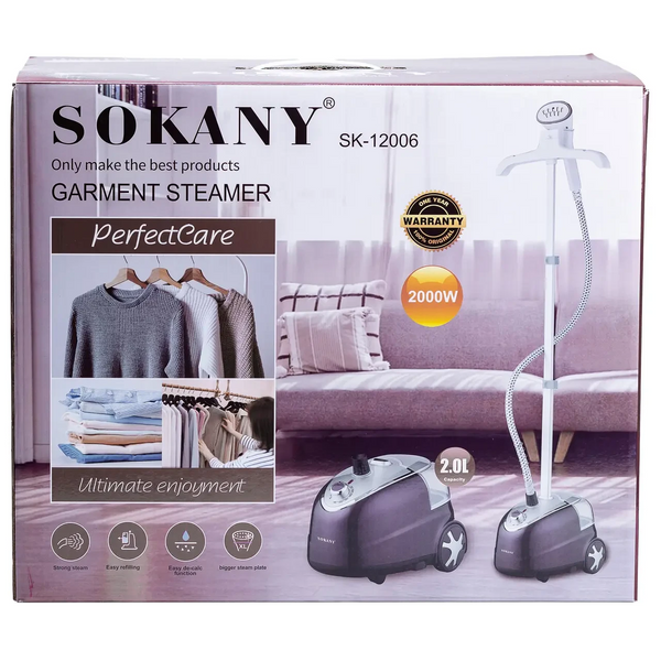 Підлоговий вертикальний відпарювач Sokany SK-12006 на 2 літри 2000 Вт чорний SK-12006 фото
