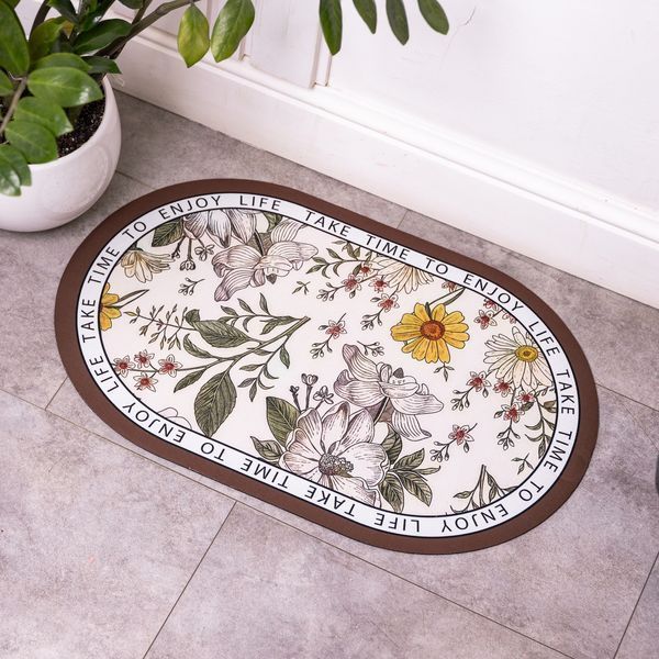 Килимок діатомітовий Floral Oval 58*38 см універсальний овальний HP-42-50 HP-42-50 фото