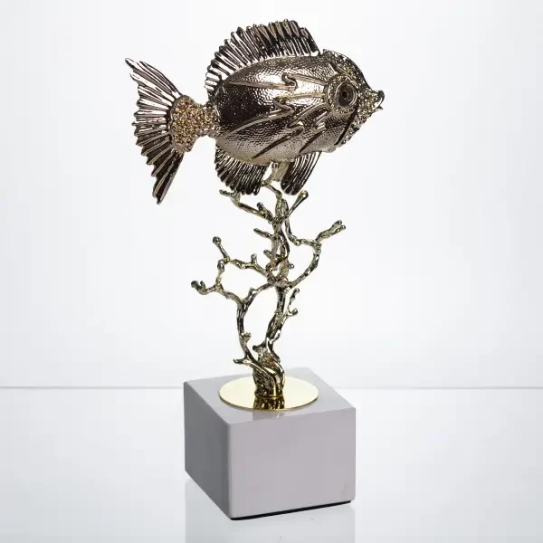Декоративная фигурка Gold Fish 16x8x30 см металлическая Yiwu Сріблястий HP-7-18 фото