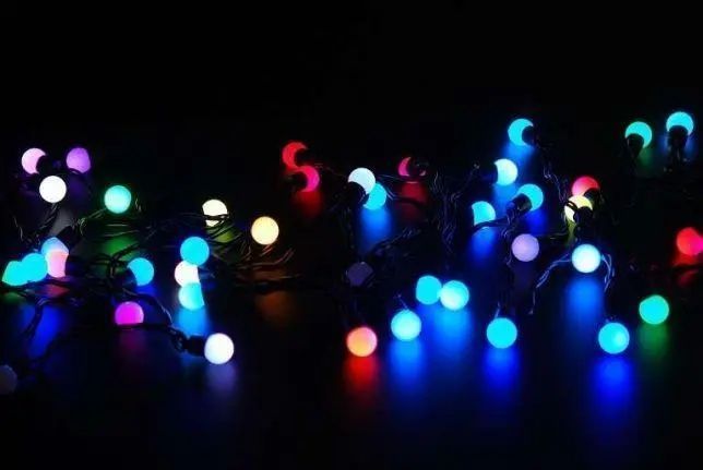 Гирлянда матовый шарик 28LED 5м (флеш) 10мм, Новогодняя бахрама, Светодиодная гирлянда, Уличная гирлянда mu13829 фото