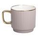 Чашка порцелянова із золотим обідком і золотою ручкою 300 (мл) Кремова RX-N231129CR RX-N231129CR фото 1