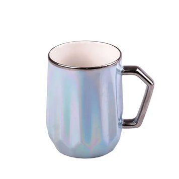 Чашка порцелянова Glaze 450мл у дзеркальній глазурі чашки для кави Блакитний HPCYM0885BL HPCYM0885BL фото