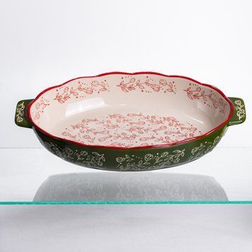 Форма для запекания Vintage 35&times;22&times;5 (см) овальная с ручками Зеленая HM05-03 HM05-03 фото
