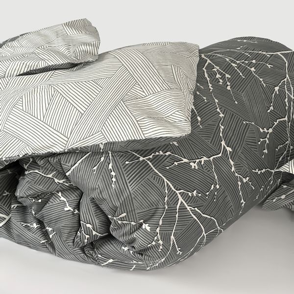 Простыня петрикор 260x230 см сатин 200 тс 100% хлопок серый с принтом BL-FS-14 GRAY/PRINT фото