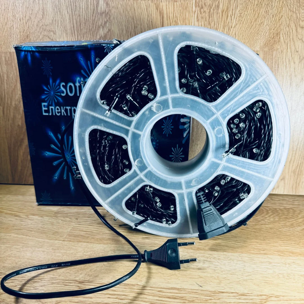 Уличная гирлянда-нить на бобине 50 м, 500 LED, для наружного использования, мультиколор, чёрный провод 116gua фото