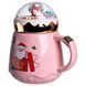 Чашка порцелянова з кришкою Christmas 400 (мл) Рожева Yiwu FM-CS-41C FM-CS-41C фото 3