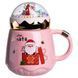 Чашка порцелянова з кришкою Christmas 400 (мл) Рожева Yiwu FM-CS-41C FM-CS-41C фото 1