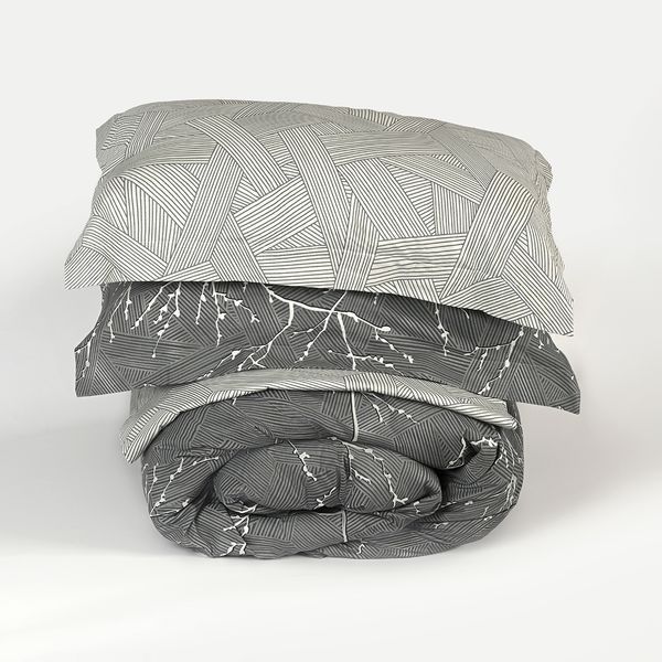 Простыня петрикор 160x230 см сатин 200 тс 100% хлопок серый с принтом BL-FS-13 GRAY/PRINT фото