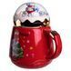 Чашка порцелянова з кришкою Christmas 400 (мл) Червона Yiwu FM-CS-41D FM-CS-41D фото 4