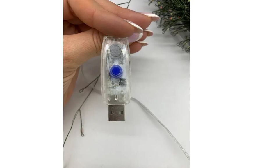 Гірлянда Роса на котушці феєрверк - мішура від USB, 20м, 600LED + пульт Мультик G5823 фото