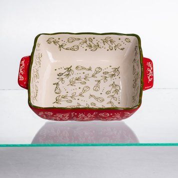 Форма для запекания Vintage600 мл квадратная с ручками Красная HM04-13 HM04-13 фото
