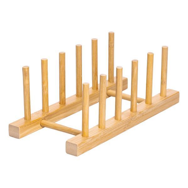 Підставка для тарілок та кришок дерев'яна на кухню 24. 5&times;12&times;9. 5 (см) Yiwu Коричневий HB-40-12 фото