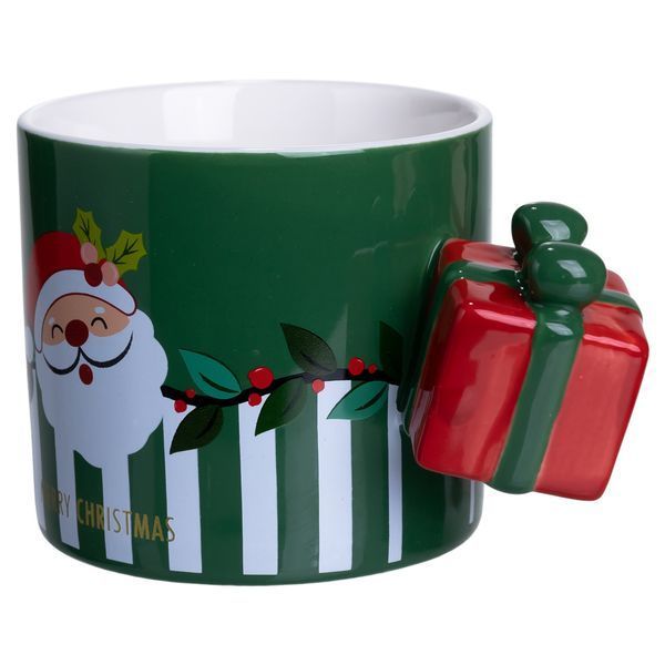 Чашка порцелянова новорічна Merry Christmas 400 (мл) Зелена Yiwu FM-CS-49GR FM-CS-49GR фото