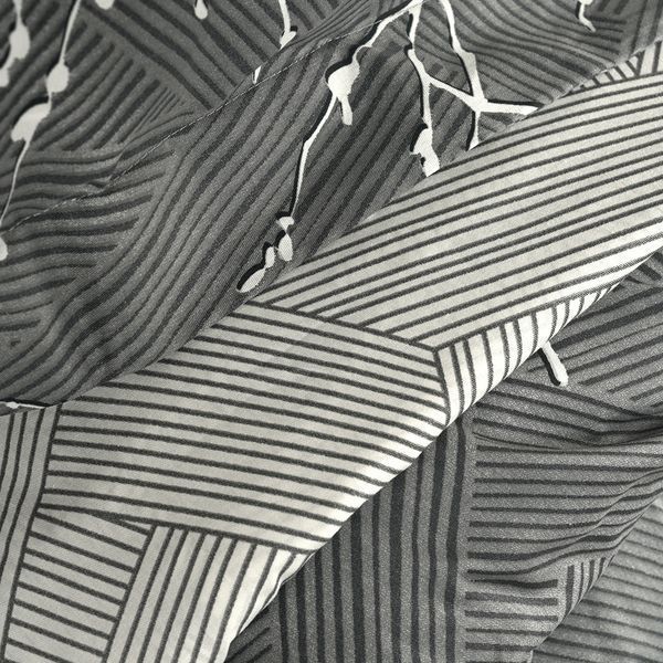 Наволочка петрикор 50x70 см сатин 200 тс 100% бавовна сірий з принтом BL-P-08 GRAY/PRINT фото
