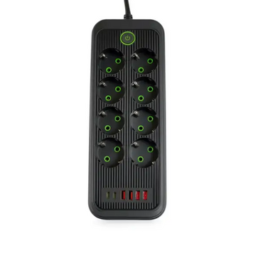 Мережевий фільтр-подовжувач 8 розеток 4xUSB-A 2xUSB-C 5м чорний HP-5-56 HP-5-56 фото