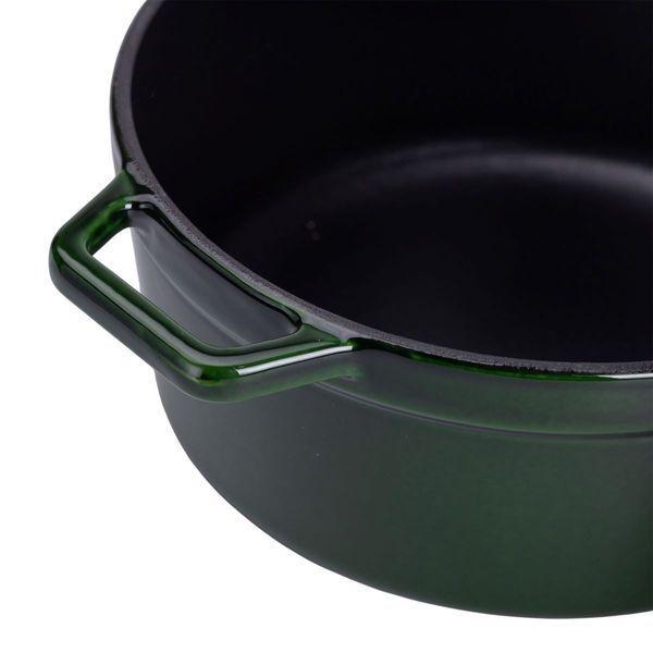 Каструля чавунна емальована 3,5 л з кришкою &Oslash;24 см Зелена HP-1-1 HP-1-1 фото