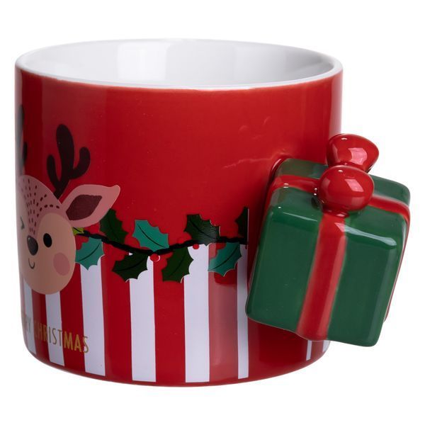 Чашка порцелянова новорічна Merry Christmas 400 (мл) Червона Yiwu FM-CS-49R FM-CS-49R фото