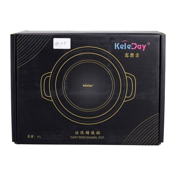 Каструля чавунна емальована 3,5 л з кришкою &Oslash;24 см Зелена HP-1-1 HP-1-1 фото