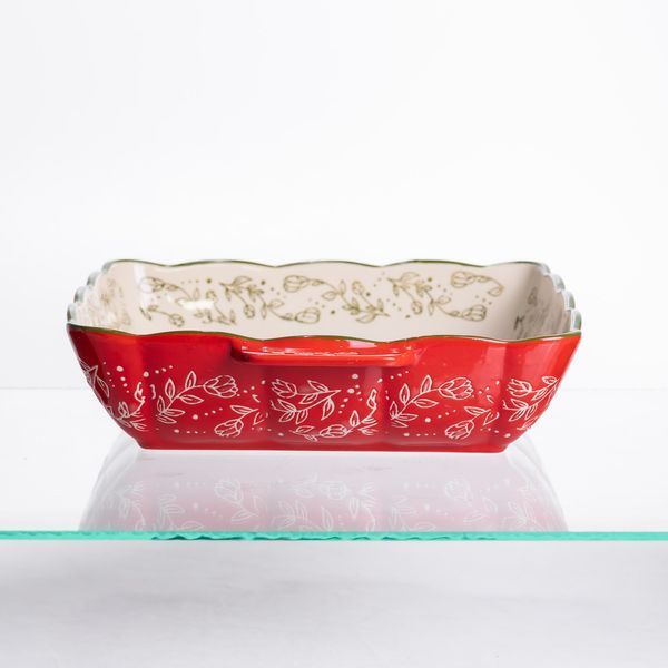 Форма для запікання Vintage 28&times;24&times;6 (см) квадратна форма для випікання в духовці з ручками Червона HM04-15 HM04-15 фото