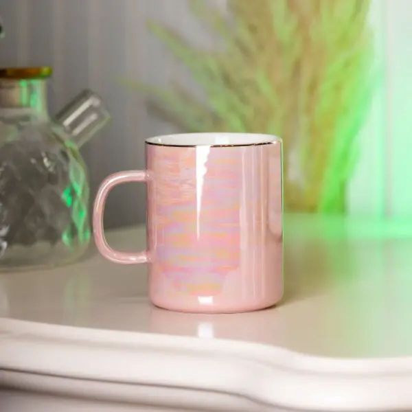 Чашка порцелянова Glaze 420мл у дзеркальній глазурі Рожевий HPCYM0763P HPCYM0763P фото