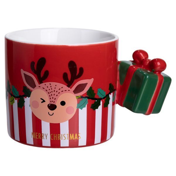 Чашка порцелянова новорічна Merry Christmas 400 (мл) Червона Yiwu FM-CS-49R FM-CS-49R фото