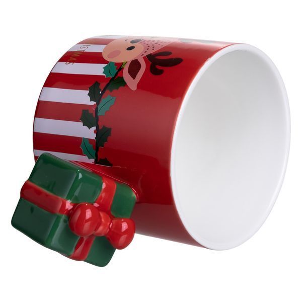 Чашка порцелянова новорічна Merry Christmas 400 (мл) Червона Yiwu FM-CS-49R FM-CS-49R фото