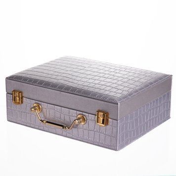 Шкатулка для украшений из эко кожи 19 отделений с зеркалом 23.5&times;14&times;8 см Серый HP-5-20G HP-5-20G фото