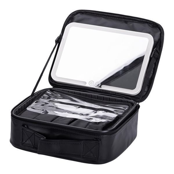 Органайзер косметичка из эко кожи с зеркалом и подсветкой 26&times;22&times;9 см HP-10-2AB HP-10-2AB фото