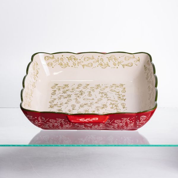 Форма для запікання Vintage 34&times;30&times;7 (см) квадратна форма для випікання в духовці з ручками Червона HM04-16 HM04-16 фото