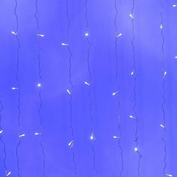 Светодиодная гирлянда-штора 240 LED, 2*2 м, синяя для праздничного декора ZWM2240LEDBL фото