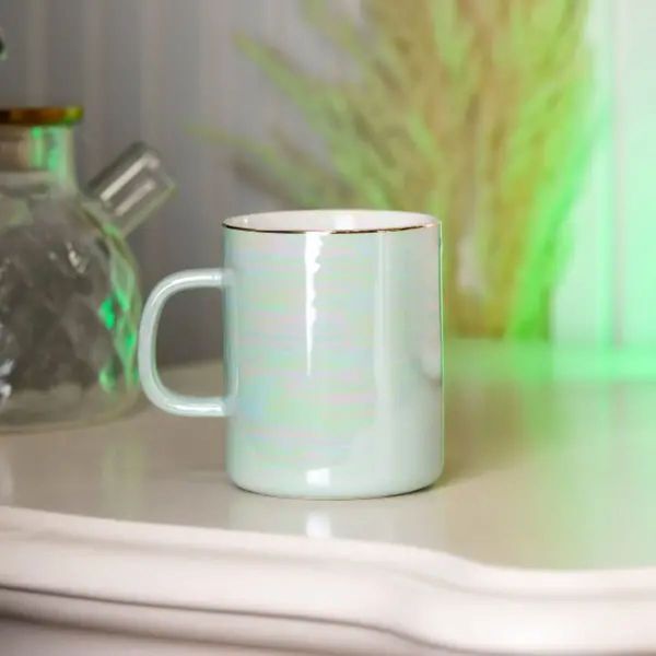Чашка порцелянова Glaze 420мл у дзеркальній глазурі Бірюзовий HPCYM0763T HPCYM0763T фото
