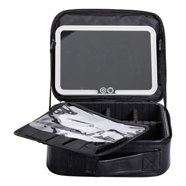 Органайзер косметичка из эко кожи с зеркалом и подсветкой 26&times;22&times;9 см HP-10-2AB HP-10-2AB фото